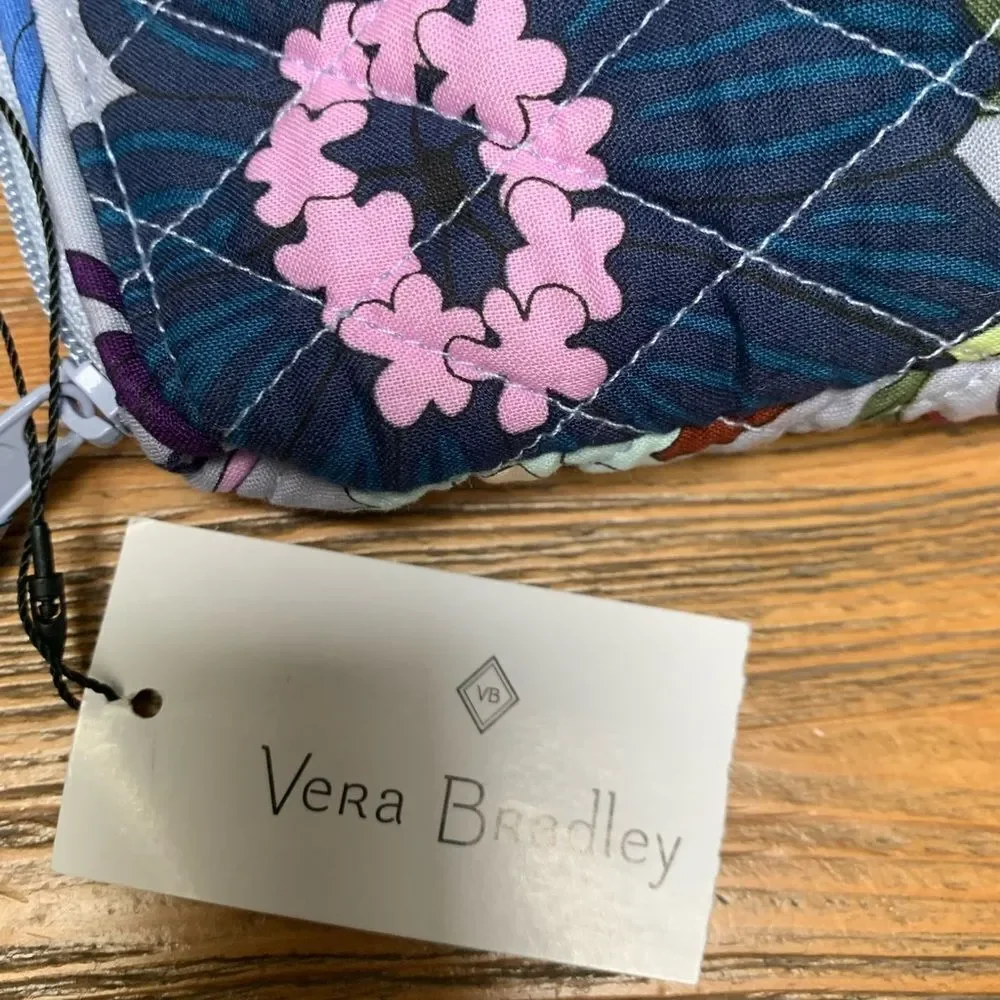 Vera Bradley Blue and Purple Floral Cosmetic Bag